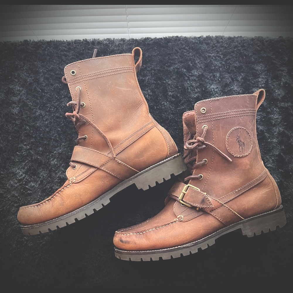 Polo Ralph Lauren Ranger Brown Leather Boots Size 10D